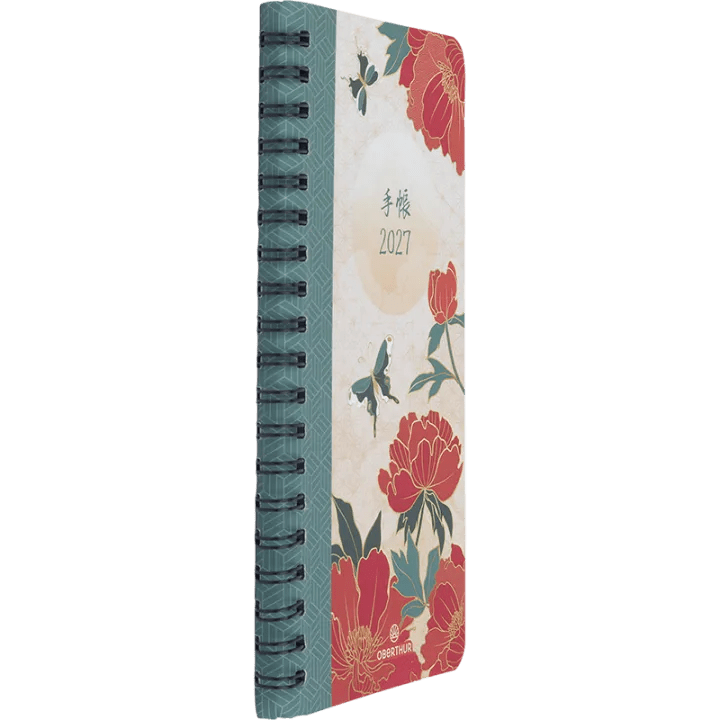 Agenda 2027 OBERTHUR Tokyo - 9 x 16,5 cm - 1 semaine sur 2 pages - Orientation verticale - Papillons - 3664447232294