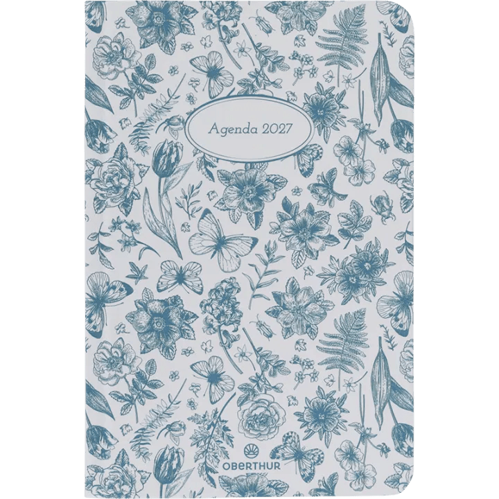 Agenda 2027 OBERTHUR Vienne - 10 x 15 cm - 1 semaine sur 2 pages - Orientation verticale - Floral - 3664447229584