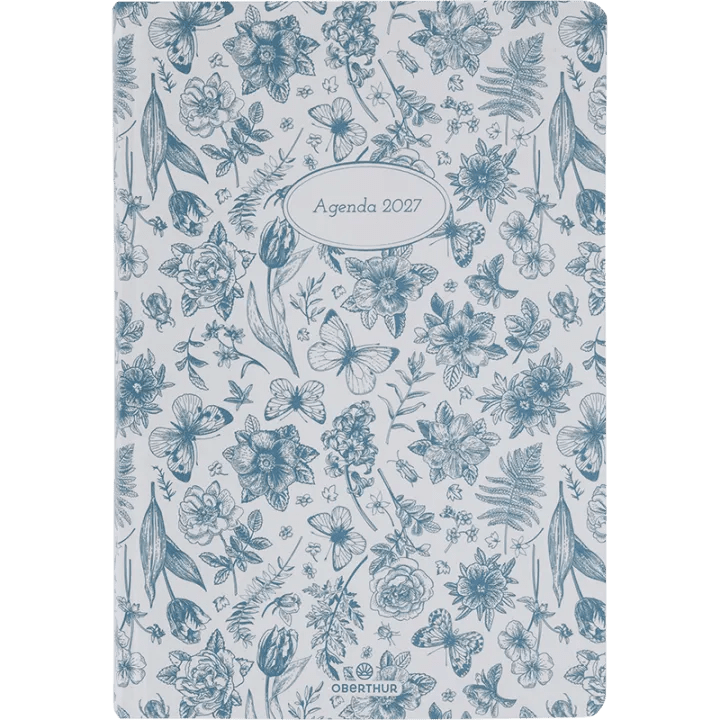 Agenda 2027 OBERTHUR Vienne - 16 x 24 cm - 1 semaine sur 2 pages - Orientation verticale - Floral - 3664447229553