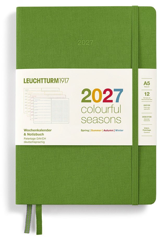 Agenda Colourful Seasons Edition 2027 LEUCHTTURM1917, Anglais - A5 - Hardcover - Green - 4070292003542