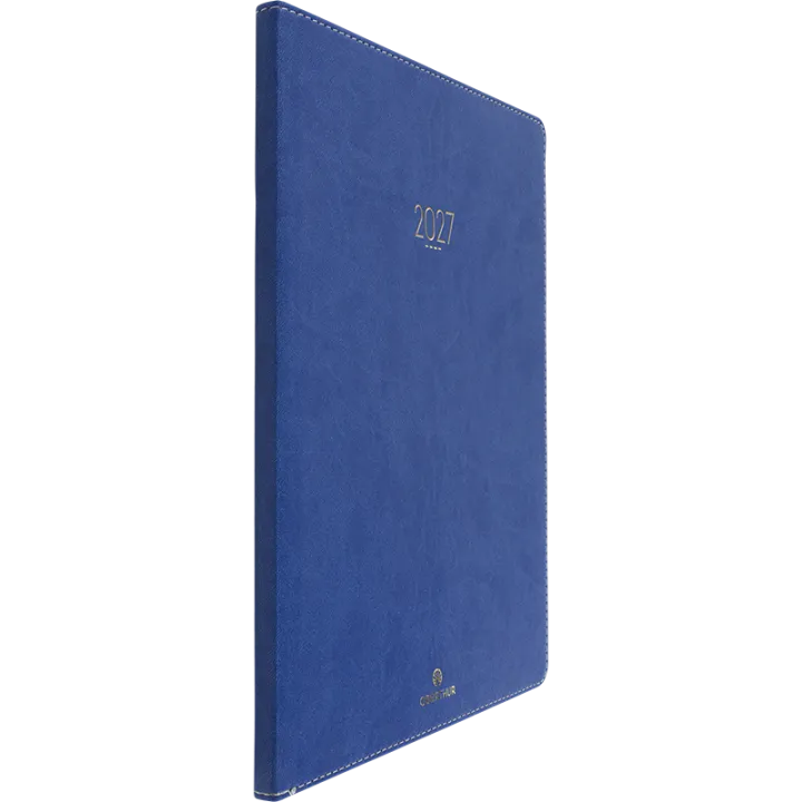 Agenda 2027 OBERTHUR Eton - 21 x 27 cm - 1 semaine sur 2 pages - Orientation verticale - Bleu