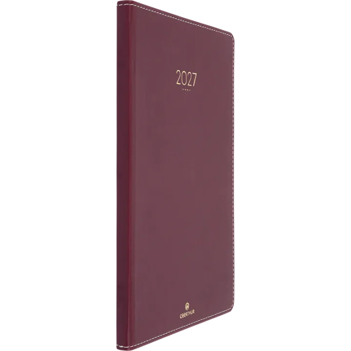 Agenda 2027 OBERTHUR Eton - 16 x 24 cm - 1 semaine sur 2 pages - Orientation verticale - Bordeaux