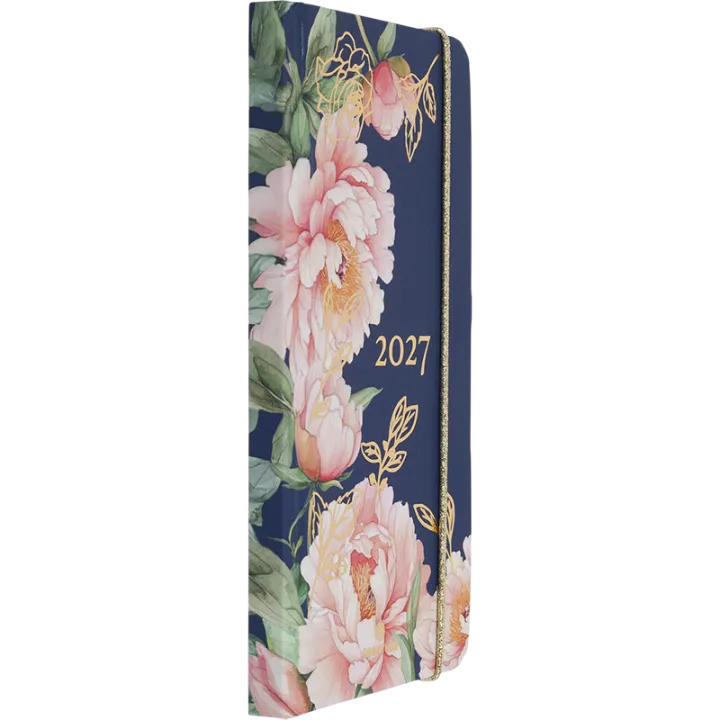 Agenda 2027 OBERTHUR Giverny - 9 x 16,5 cm - 1 semaine sur 2 pages - Orientation verticale - Pivoines