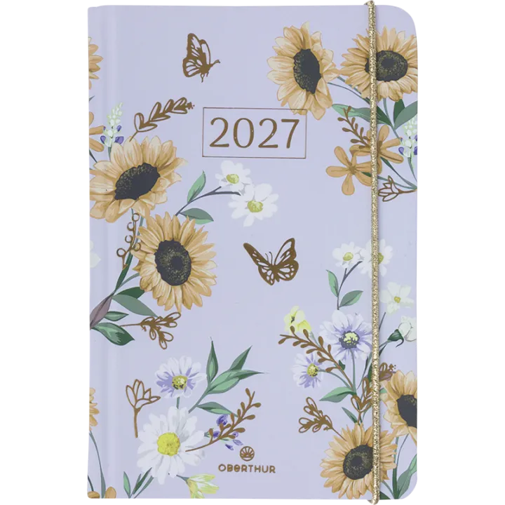 Agenda 2027 OBERTHUR Giverny - 10 x 15 cm - 1 semaine sur 2 pages - Orientation verticale - Tournesol
