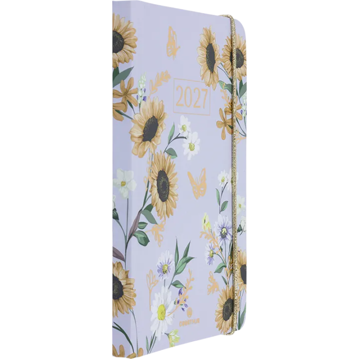 Agenda 2027 OBERTHUR Giverny - 10 x 15 cm - 1 semaine sur 2 pages - Orientation verticale - Tournesol