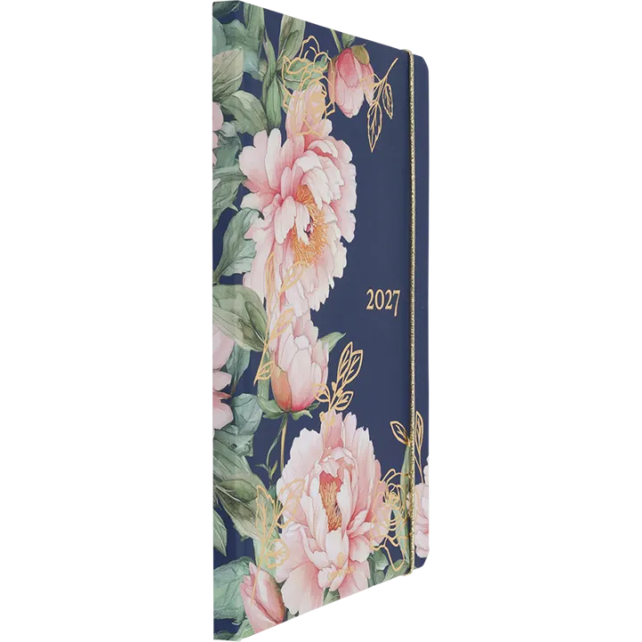Agenda 2027 OBERTHUR Giverny - 16 x 24 cm - 1 semaine sur 2 pages - Orientation verticale - Pivoines