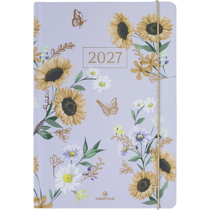 Agenda 2027 OBERTHUR Giverny - 16 x 24 cm - 1 semaine sur 2 pages - Orientation verticale - Tournesol