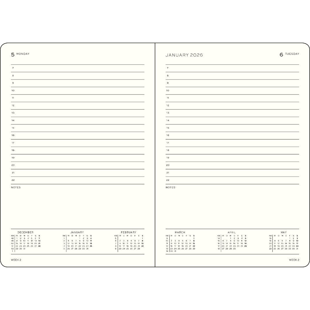 Agenda Journalier 2026 LEUCHTTURM1917, Anglais - A4+ - Hardcover - Black - 4004117666643