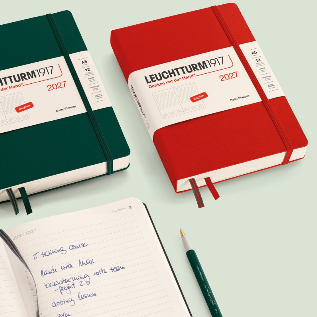Agenda Journalier 2027 LEUCHTTURM1917, Anglais - A6 - Hardcover - Black - 4070292003177