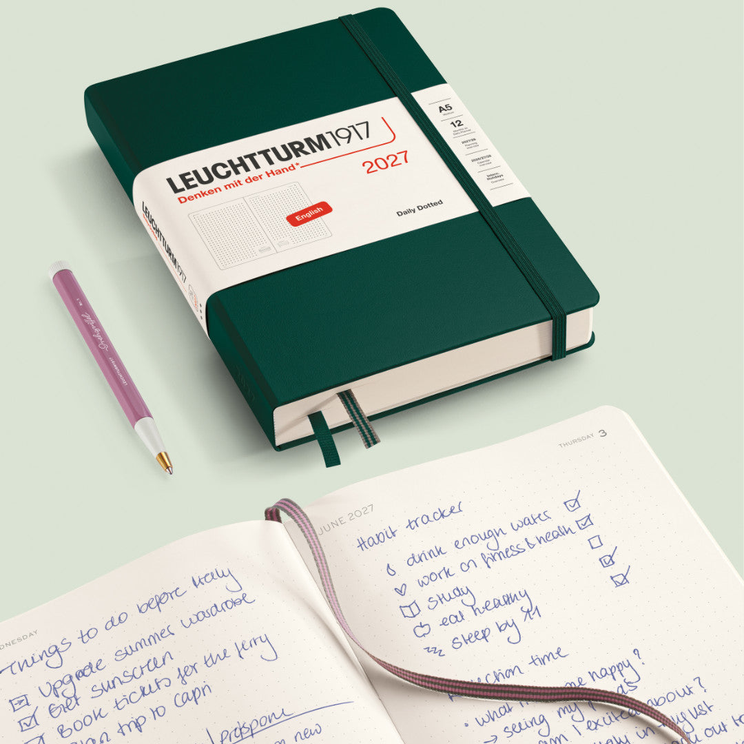 Agenda Journalier Pointillé 2027 LEUCHTTURM1917, Anglais - A5 - Hardcover - Dusty Rose