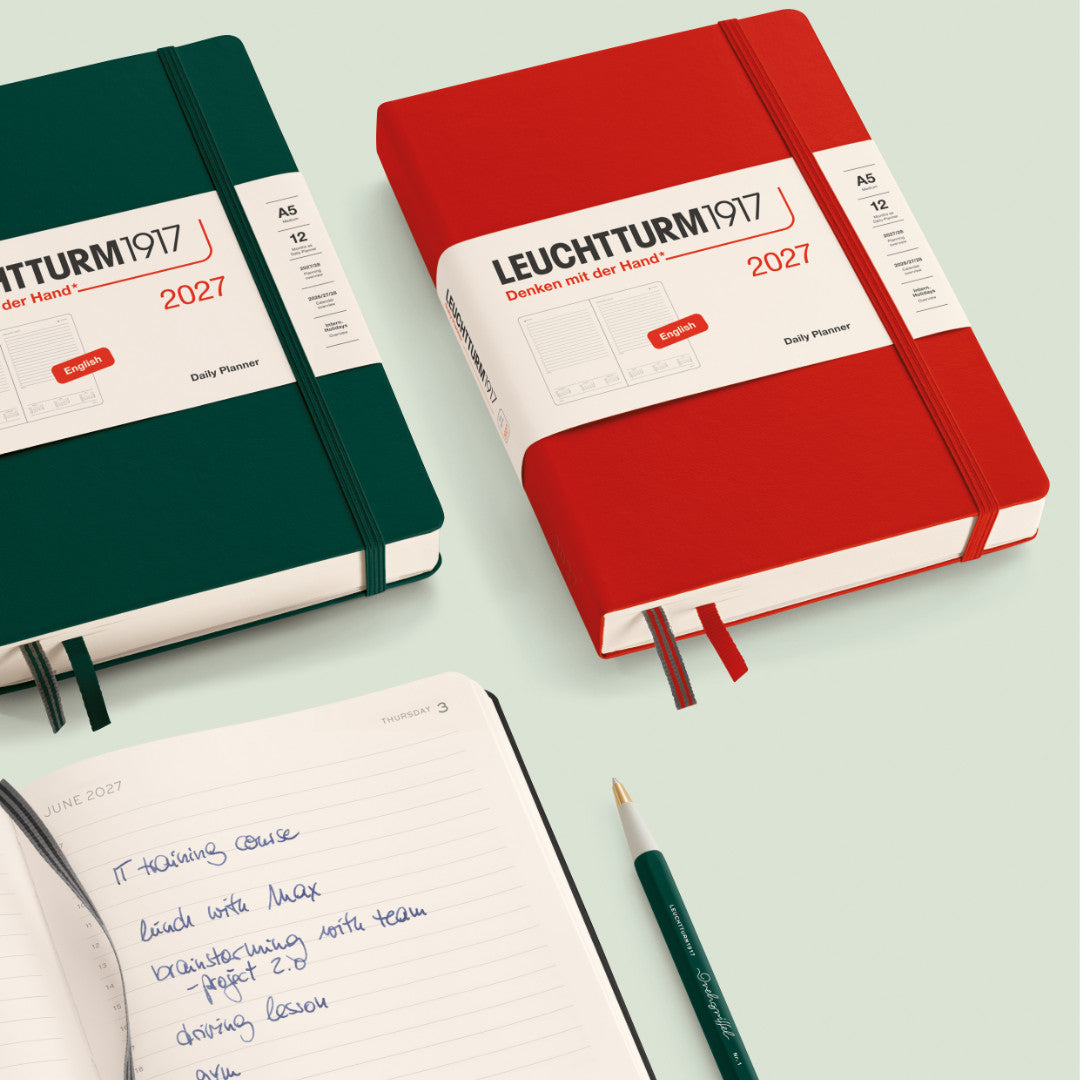 Agenda Journalier 2027 LEUCHTTURM1917, Anglais - A6 - Hardcover - Cherry