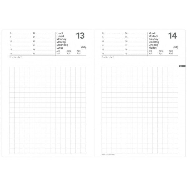 Agenda 2027 QUO VADIS Maor - 8,5 x 13 cm - 1 jour par page - Orientation horizontale - Impala noir