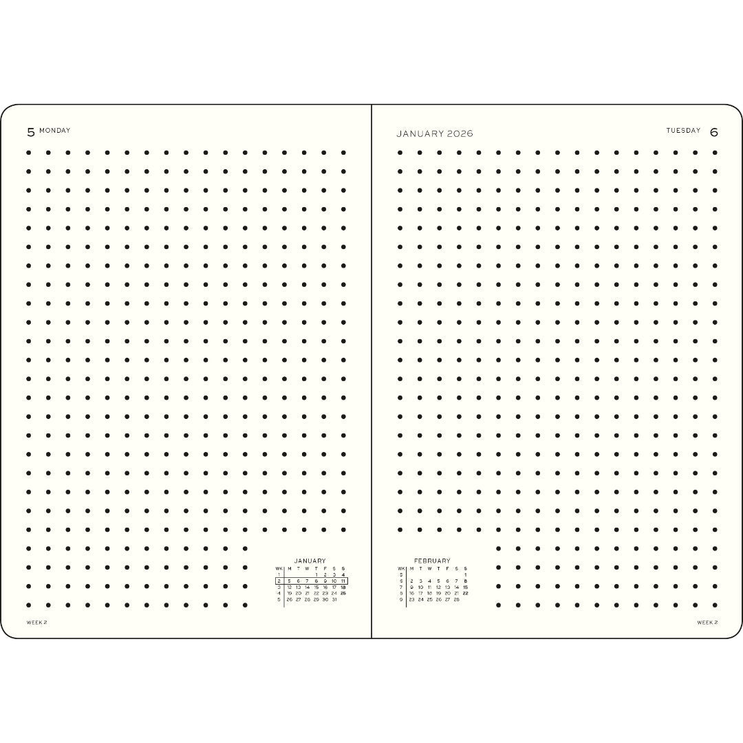 Agenda Journalier Pointillé 2026 LEUCHTTURM1917, Anglais - A5 - Hardcover - Dusty Rose - 4004117666742