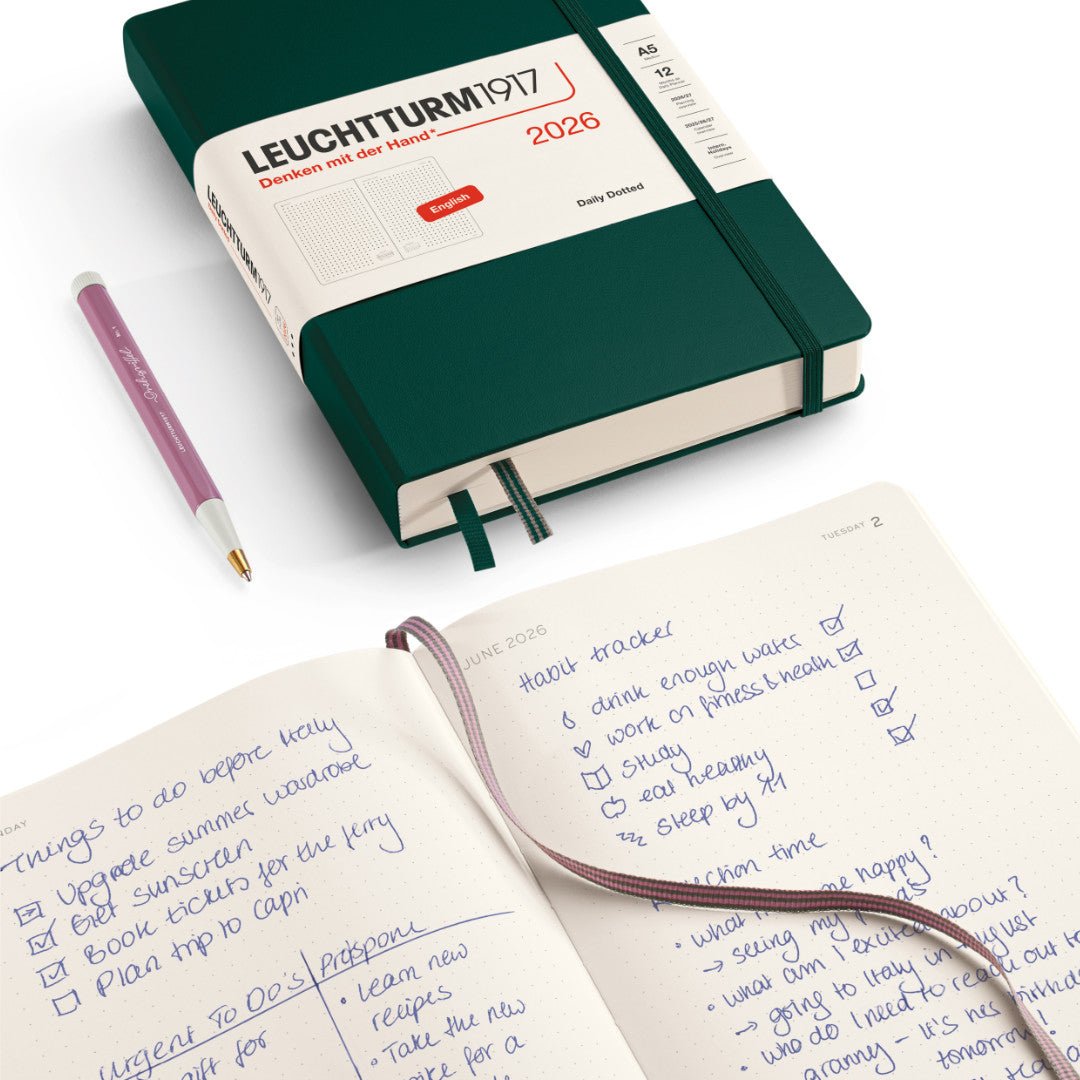 Agenda Journalier Pointillé 2026 LEUCHTTURM1917, Anglais - A5 - Hardcover - Dusty Rose - 4004117666742