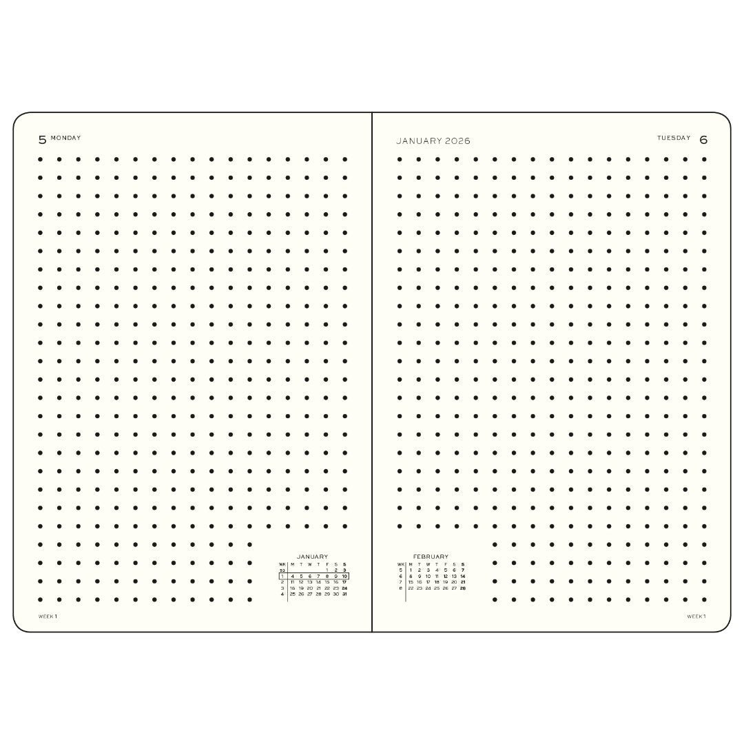 Agenda Journalier Pointillé 2027 LEUCHTTURM1917, Anglais - A5 - Hardcover - Forest Green - 4070292003221