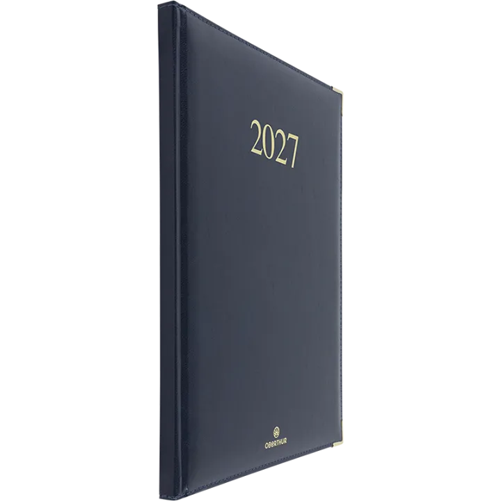 Agenda 2027 OBERTHUR Kiev - 21 x 27 cm - 1 semaine sur 2 pages - Orientation verticale - Marine
