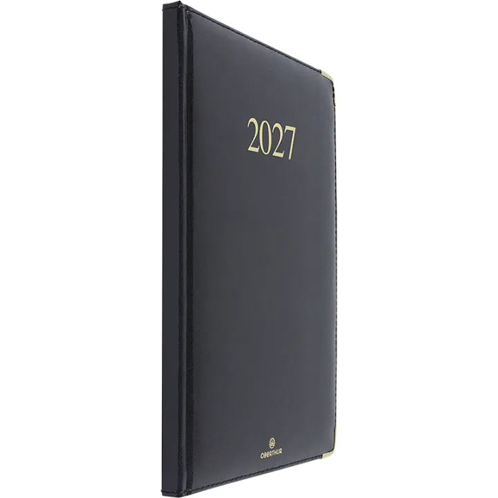 Agenda 2027 OBERTHUR Kiev - 16 x 24 cm - 1 semaine sur 2 pages - Orientation verticale - Noir