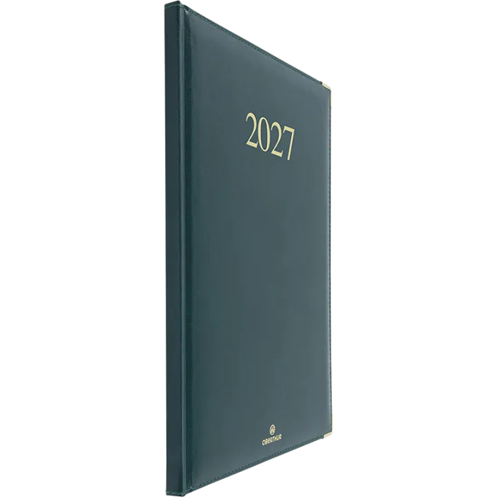 Agenda 2027 OBERTHUR Kiev - 21 x 29,7 cm - 1 semaine sur 2 pages - Orientation verticale - Vert