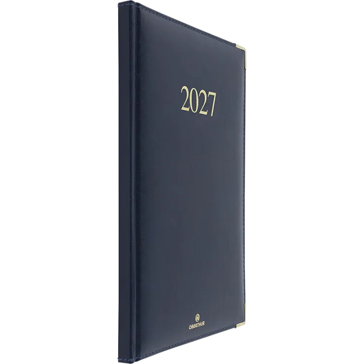 Agenda 2027 OBERTHUR Kiev - 16 x 24 cm - 1 semaine sur 2 pages - Orientation verticale - Marine
