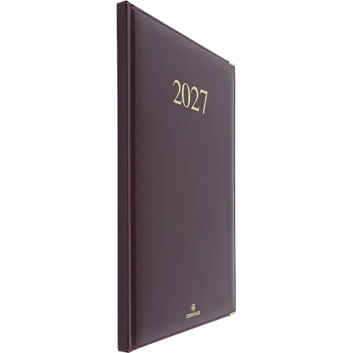 Agenda 2027 OBERTHUR Kiev - 21 x 29,7 cm - 1 semaine sur 2 pages - Orientation verticale - Bordeaux