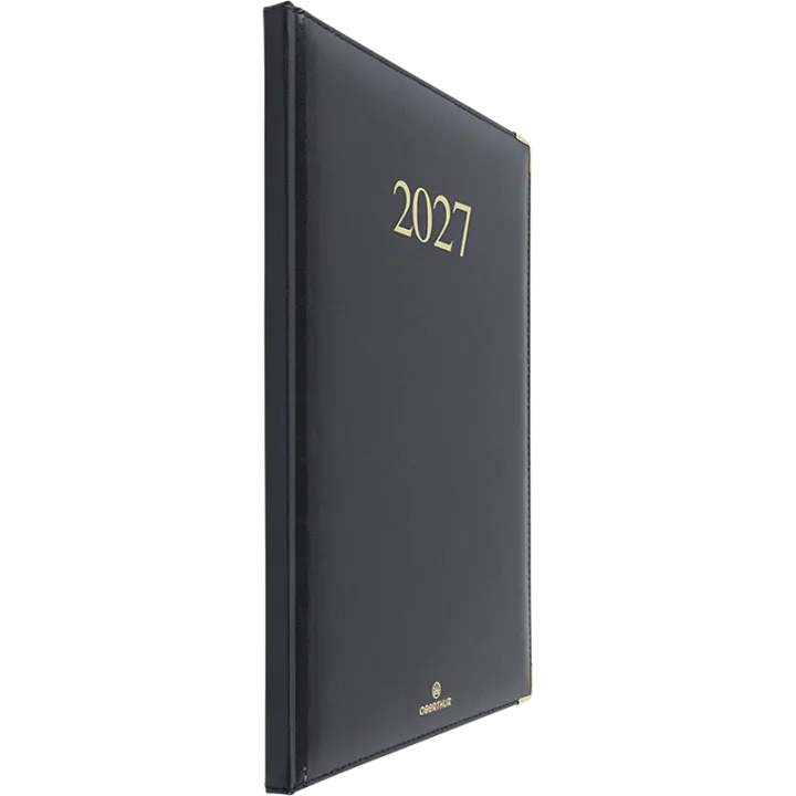 Agenda 2027 OBERTHUR Kiev - 21 x 29,7 cm - 1 semaine sur 2 pages - Orientation verticale - Noir