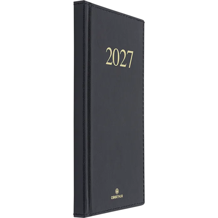 Agenda 2027 OBERTHUR Kiev - 9 x 16,5 cm - 1 semaine sur 2 pages - Orientation verticale - Noir