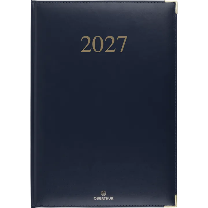 Agenda 2027 OBERTHUR Kiev - 21 x 29,7 cm - 1 semaine sur 2 pages - Orientation verticale - Marine
