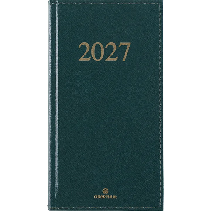 Agenda 2027 OBERTHUR Kiev - 9 x 16,5 cm - 1 semaine sur 2 pages - Orientation verticale - Vert
