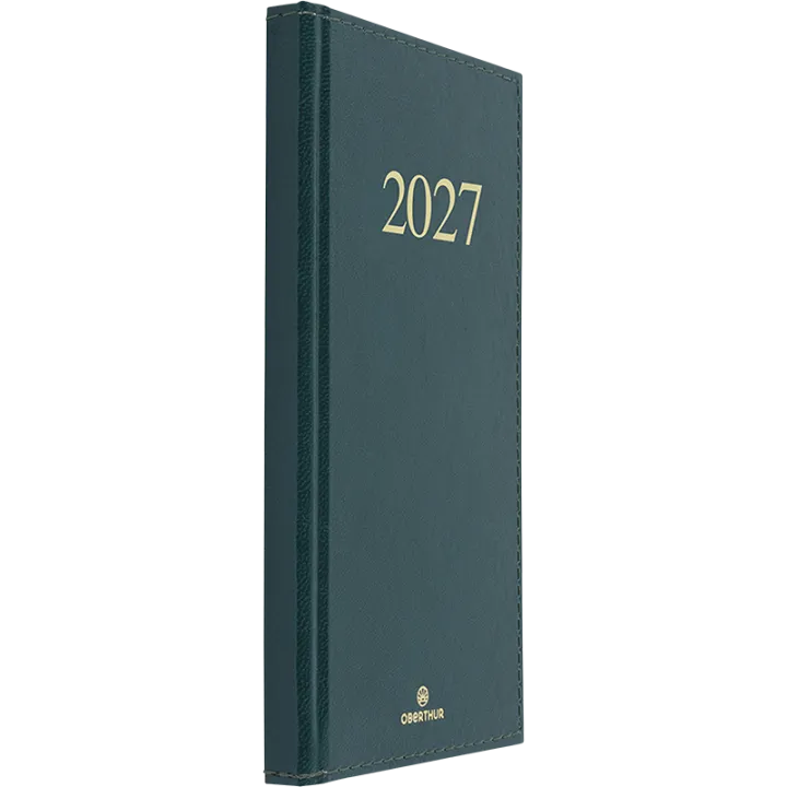 Agenda 2027 OBERTHUR Kiev - 9 x 16,5 cm - 1 semaine sur 2 pages - Orientation verticale - Vert