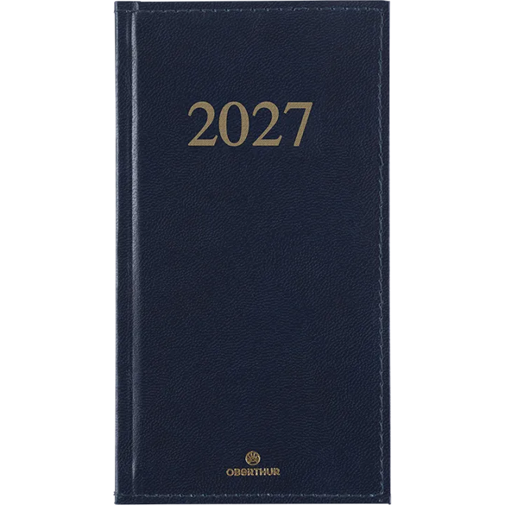 Agenda 2027 OBERTHUR Kiev - 9 x 16,5 cm - 1 semaine sur 2 pages - Orientation verticale - Marine