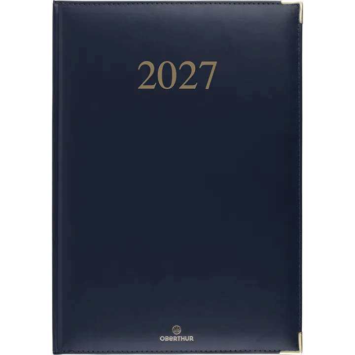 Agenda 2027 OBERTHUR Kiev - 21 x 27 cm - 1 semaine sur 2 pages - Orientation verticale - Marine