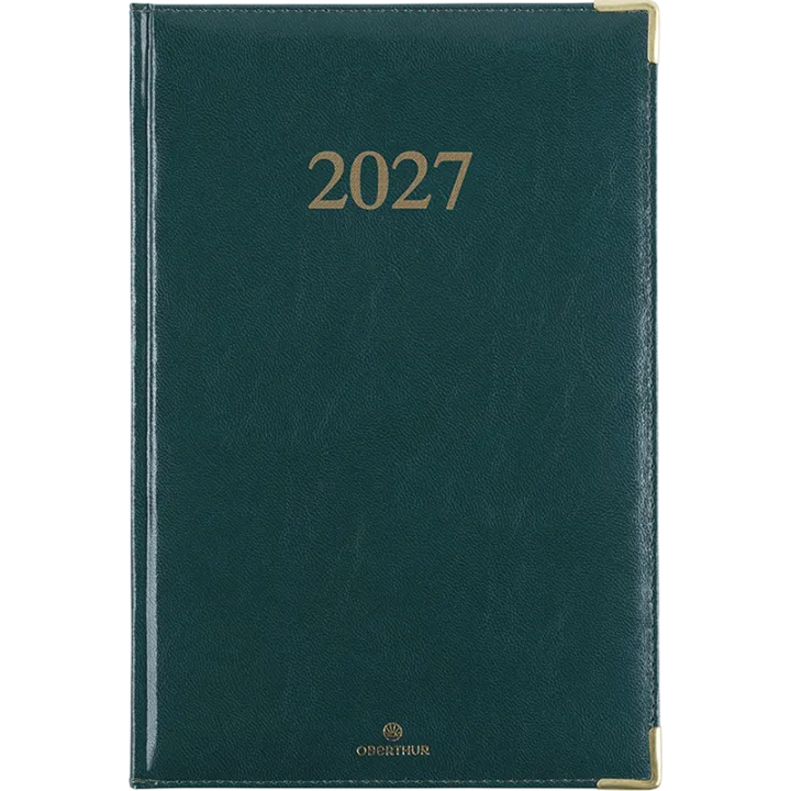 Agenda 2027 OBERTHUR Kiev - 16 x 24 cm - 1 semaine sur 2 pages - Orientation verticale - Vert