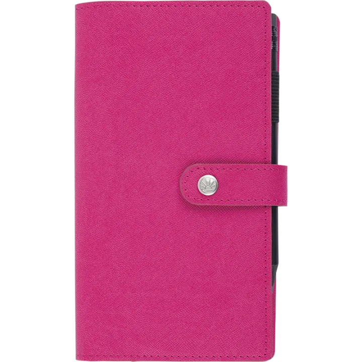 Agenda 2027 OBERTHUR Lady Kent - 9 x 16,5 cm - 1 semaine sur 2 pages - Orientation horizontale - Fuchsia