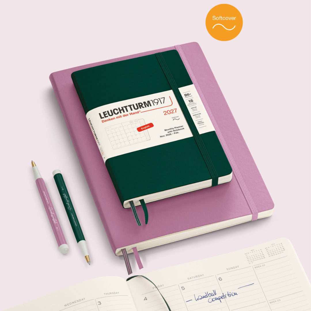 Agenda Mensuel 2027 LEUCHTTURM1917, Anglais - B5 - Softcover - Dusty Rose
