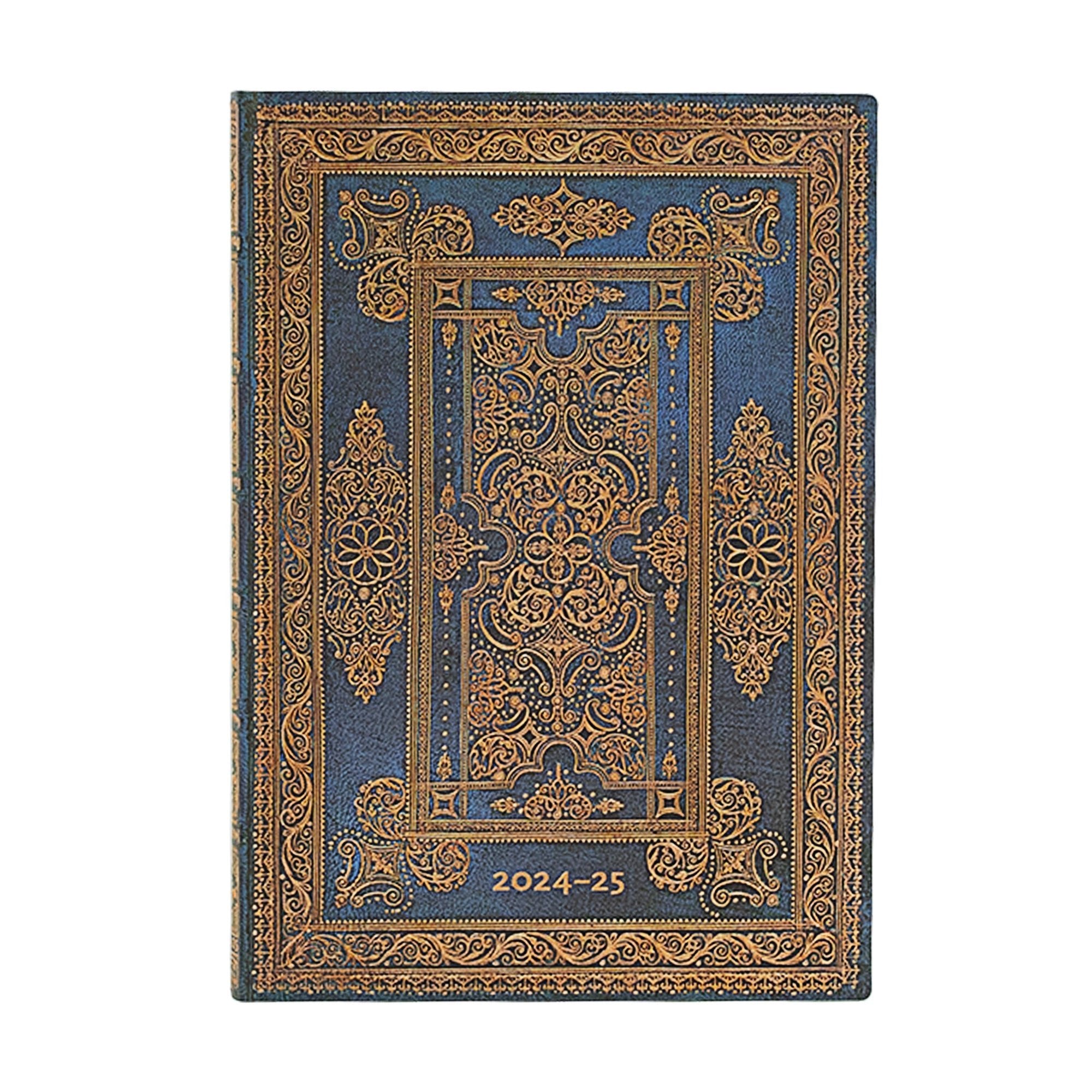 Agenda PAPERBLANKS 2025 Luxe Bleu - 18 mois - 1 semaine sur 2 pages - Midi Souple Horizontal 224p - 9781408754023