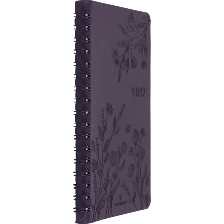 Agenda 2027 OBERTHUR Primrose - 10 x 15 cm - 1 semaine sur 2 pages - Orientation verticale - Violet