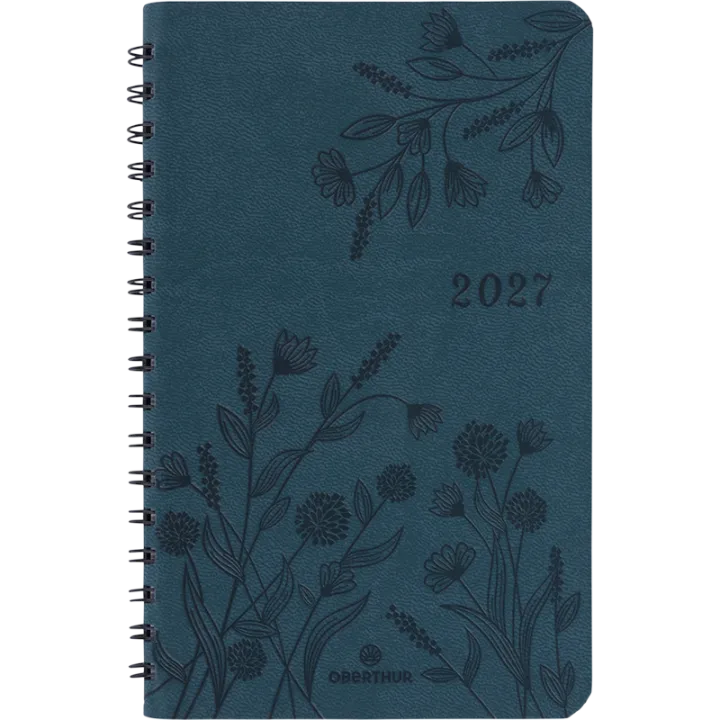 Agenda 2027 OBERTHUR Primrose - 10 x 15 cm - 1 semaine sur 2 pages - Orientation verticale - Vert canard