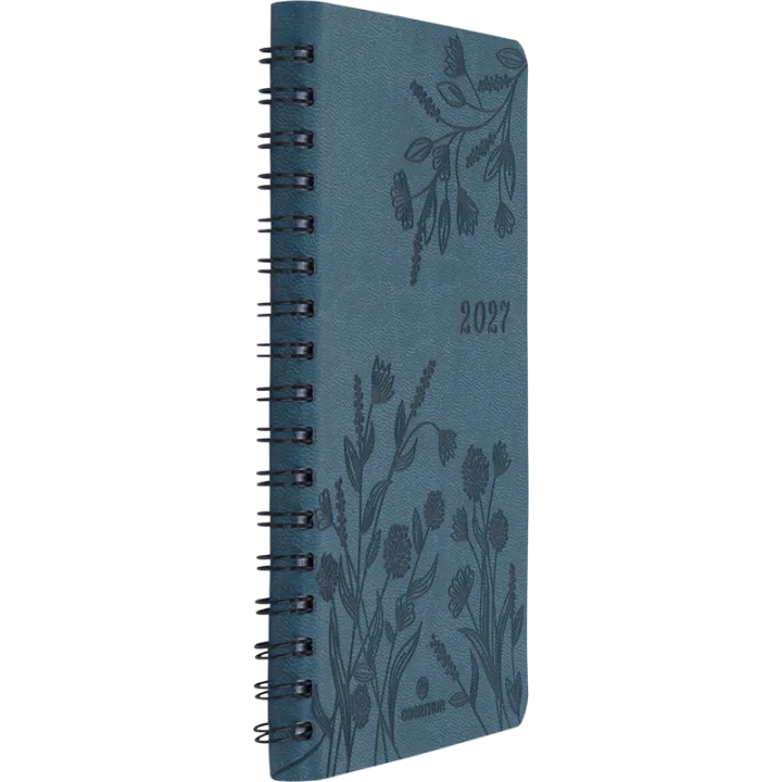 Agenda 2027 OBERTHUR Primrose - 10 x 15 cm - 1 semaine sur 2 pages - Orientation verticale - Vert canard