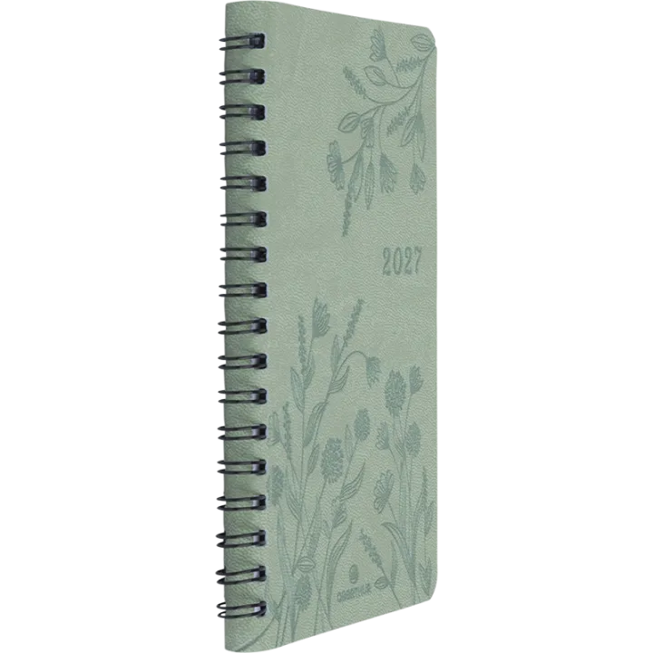 Agenda 2027 OBERTHUR Primrose - 10 x 15 cm - 1 semaine sur 2 pages - Orientation verticale - Vert sauge