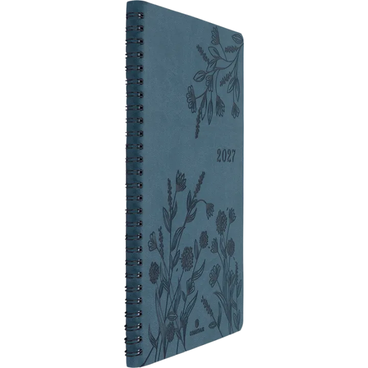 Agenda 2027 OBERTHUR Primrose - 16 x 24 cm - 1 semaine sur 2 pages - Orientation verticale - Vert canard