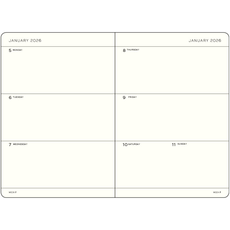 Agenda Semainier 2026 LEUCHTTURM1917, Anglais - A6 - Softcover - Ink - 4004117666445