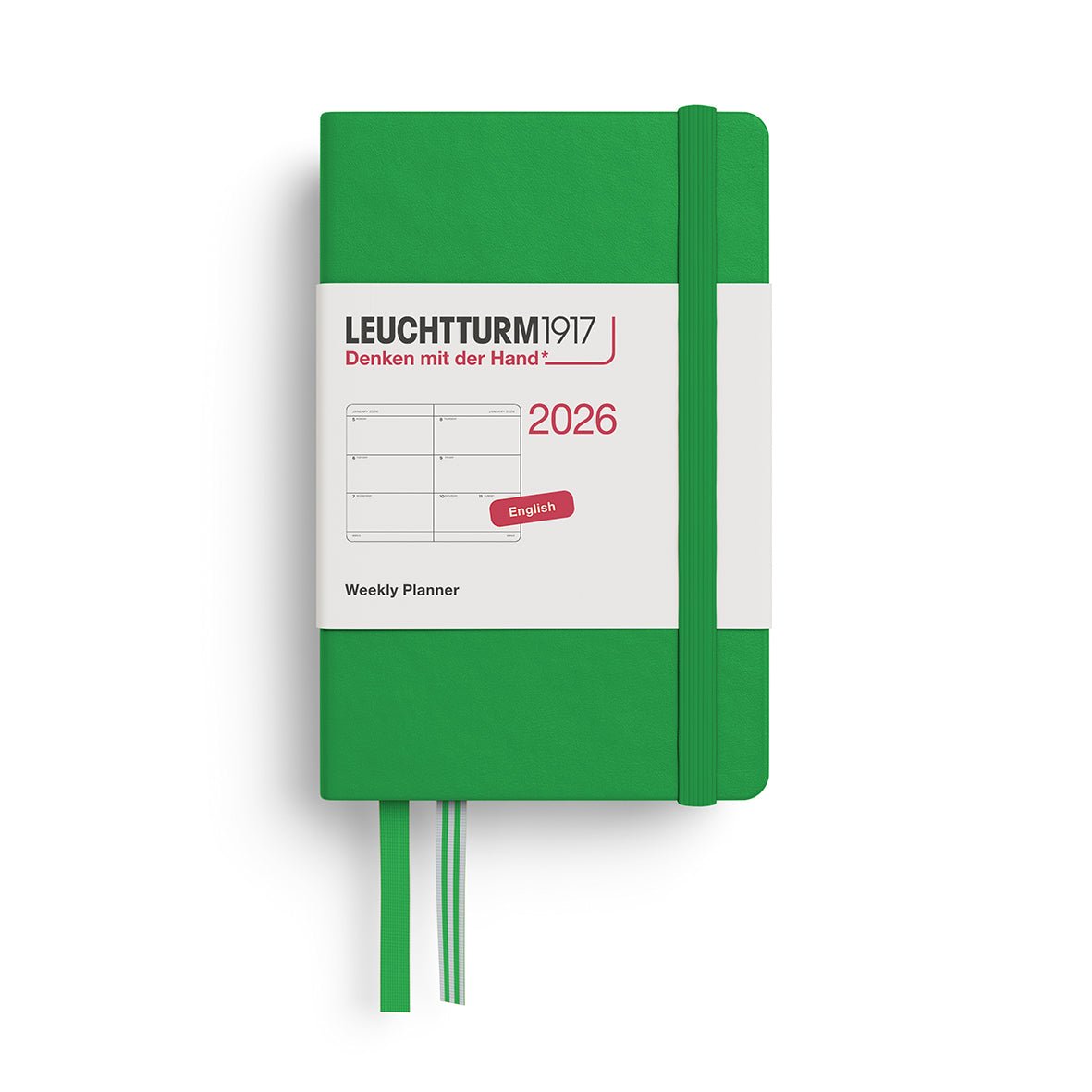 Agenda Semainier 2026 LEUCHTTURM1917, Anglais - A7 - Hardcover - Spring Leaf - 4004117666261