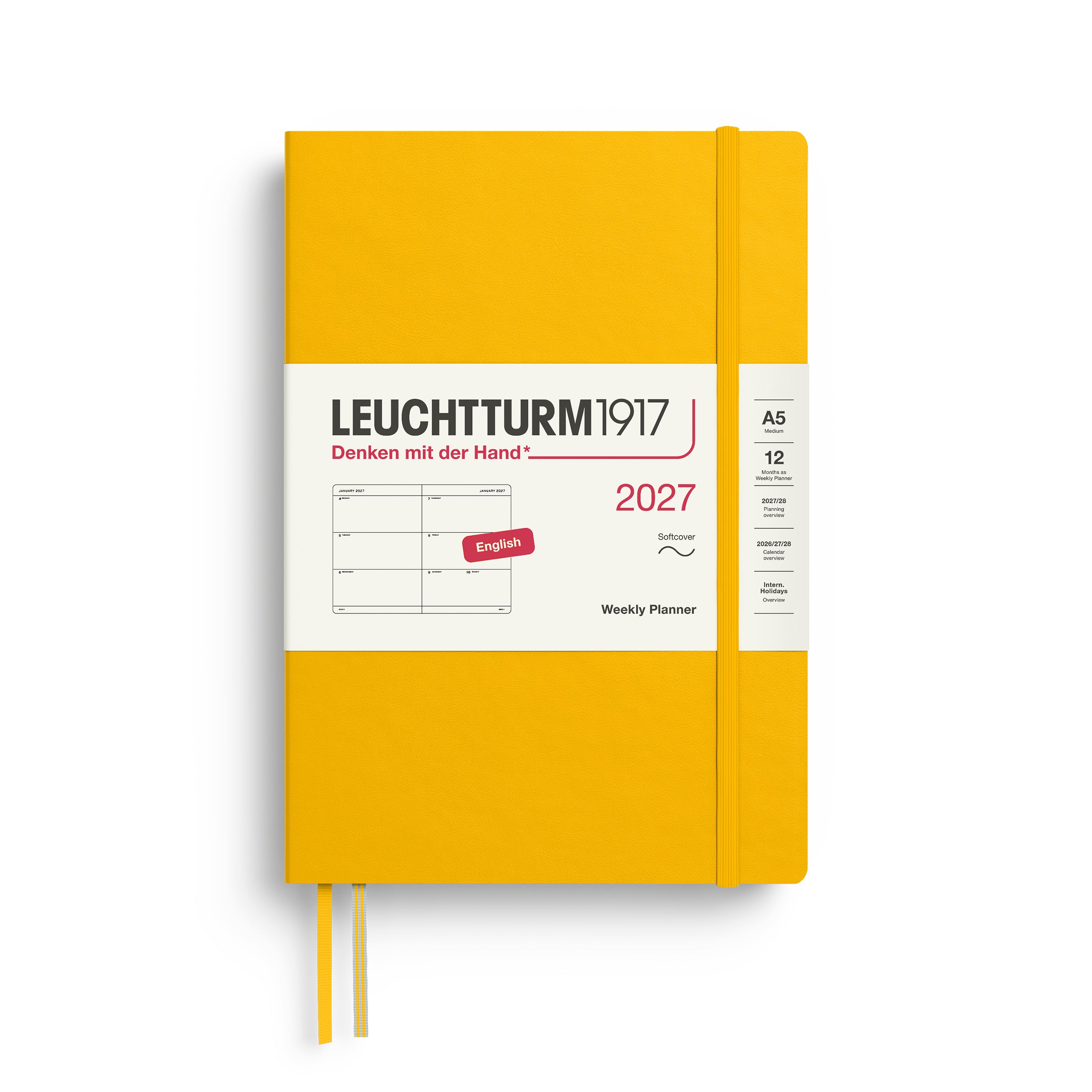 Agenda Semainier 2027 LEUCHTTURM1917, Anglais - A5 - Softcover - Sunflower