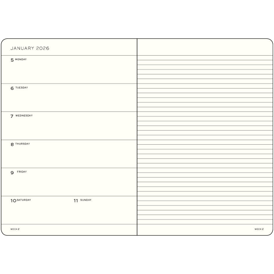 Agenda Semainier & Note Ligné 2026 LEUCHTTURM1917, Anglais - A5 - Softcover - Spice Brown - 4004117665769