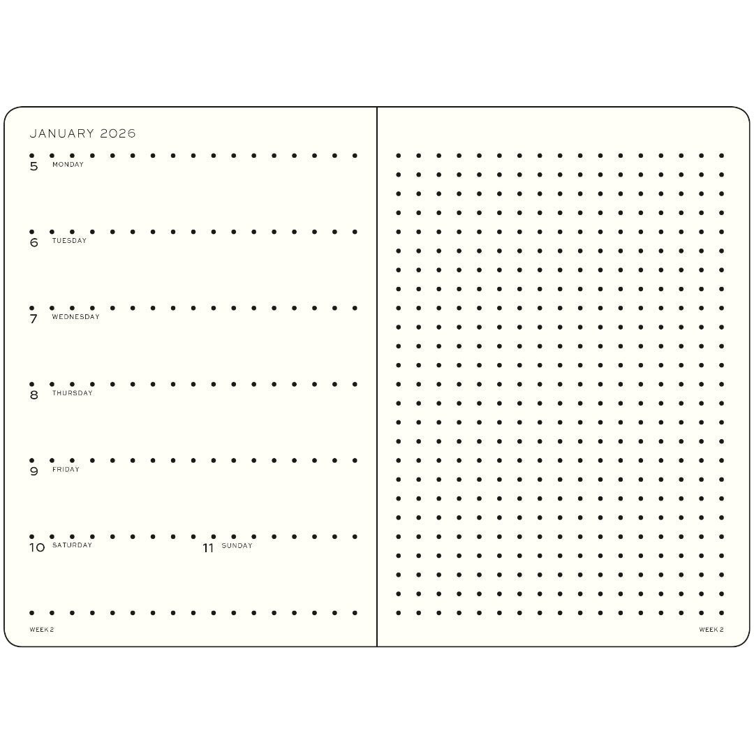 Agenda Semainier & Note Pointillé 2026 LEUCHTTURM1917, Anglais - Wallet - Hardcover - Forest Green - 4004117667718