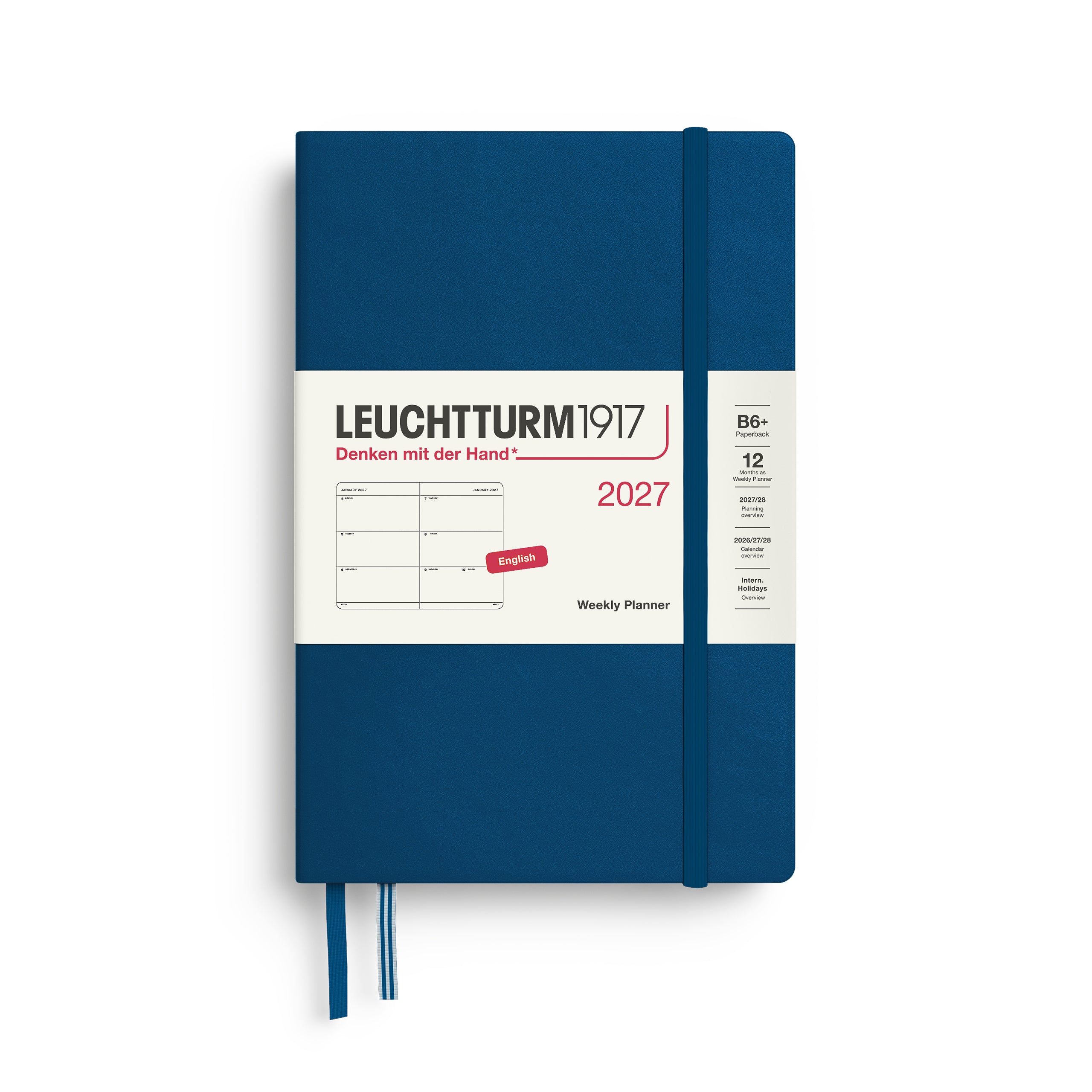 Agenda Semainier 2027 LEUCHTTURM1917, Anglais - B6+ - Hardcover - Indigo