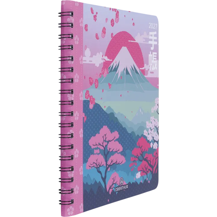 Agenda 2027 OBERTHUR Tokyo - 16 x 16 cm - 1 semaine sur 2 pages - Orientation verticale - Montagne