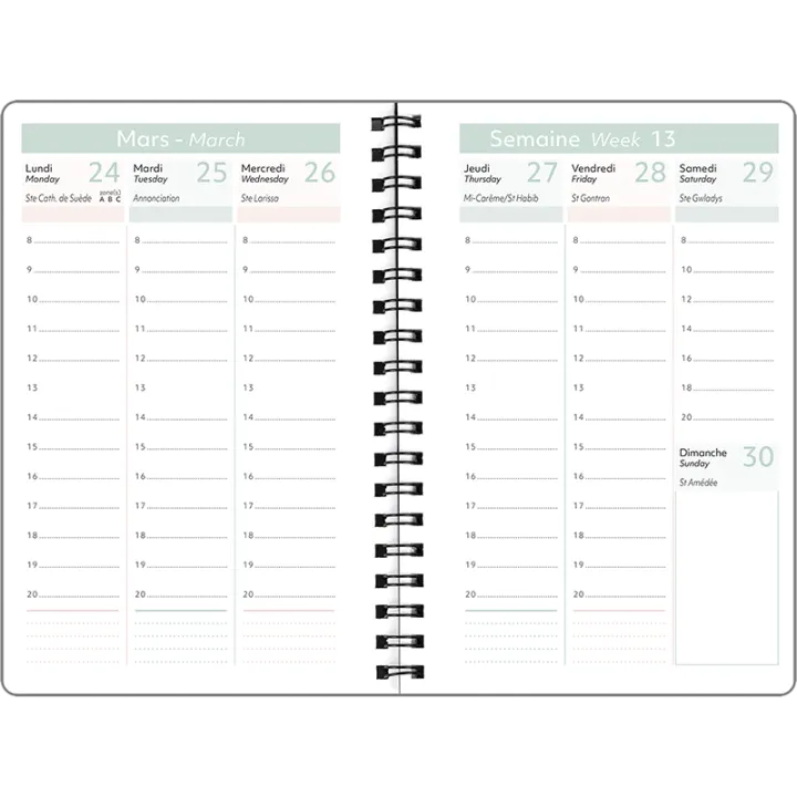 Agenda 2027 OBERTHUR Tokyo - 10 x 15 cm - 1 semaine sur 2 pages - Orientation verticale - Lanternes