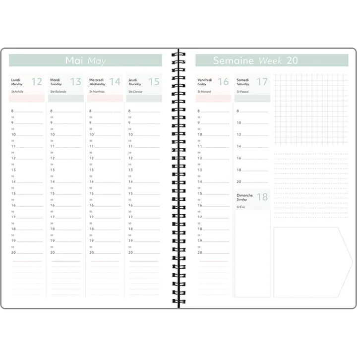 Agenda 2027 OBERTHUR Tokyo - 16 x 24 cm - 1 semaine sur 2 pages - Orientation verticale - Montagne