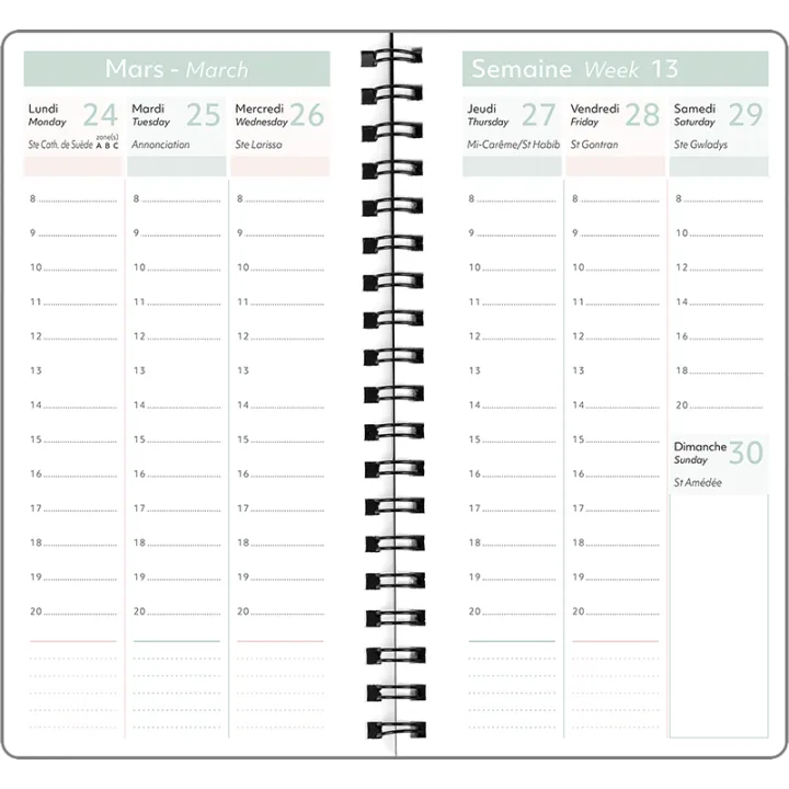 Agenda 2027 OBERTHUR Tokyo - 9 x 16,5 cm - 1 semaine sur 2 pages - Orientation verticale - Montagne